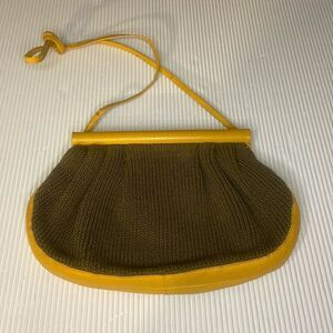 Vintage Barbara Bolan purse handbag Knit and leather